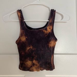 Shein Cropped Ribbed Tie Dye Tank Top